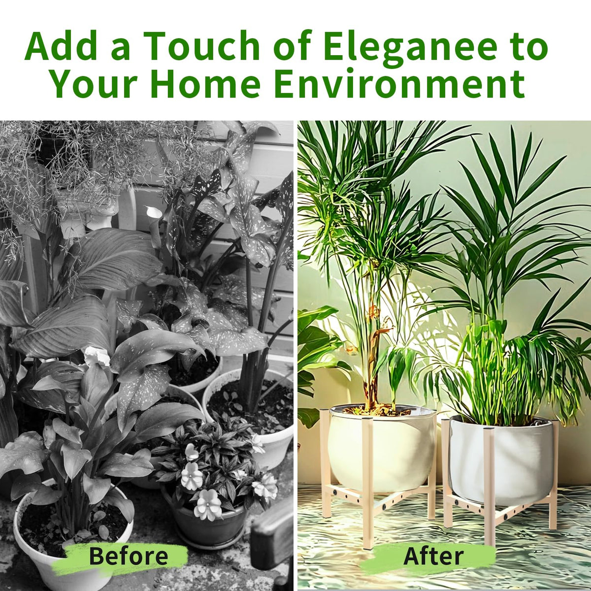 Airpark mid-century modern plant holder complements furniture while elevating displays.