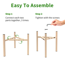 Airpark plant stand with non-slip foot pads protects floors.