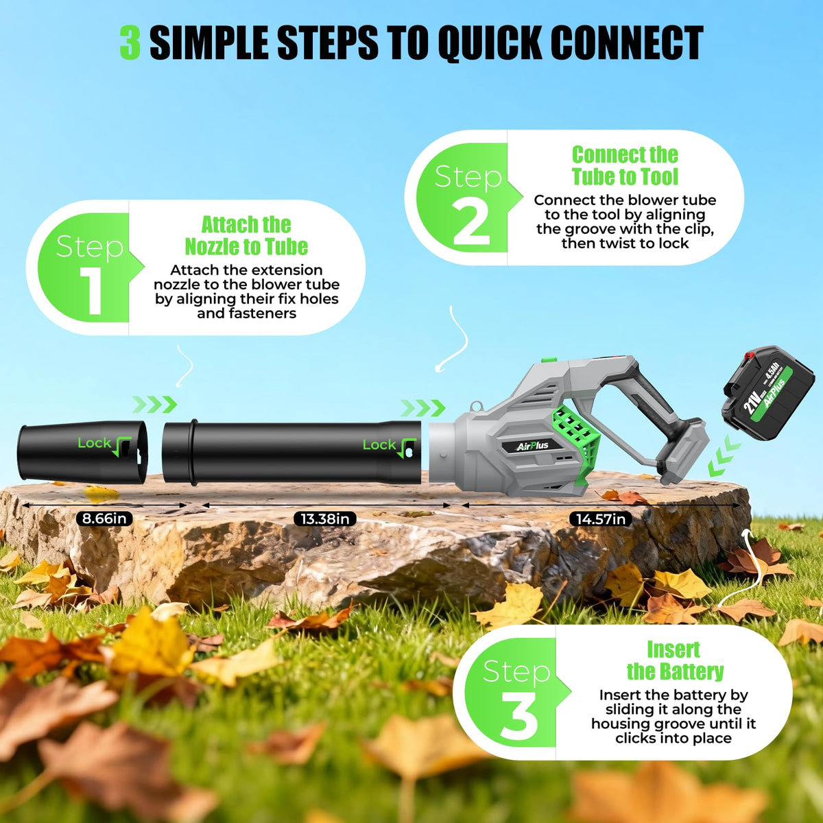 AirPlus ergonomic grip enables precise one-handed operation