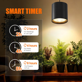 Airseafar 24W dimmable LED grow light for efficient energy use and plant vigor.