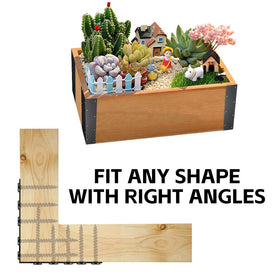 Airsnigi black iron corner bracket for garden beds enhances durability outdoors.