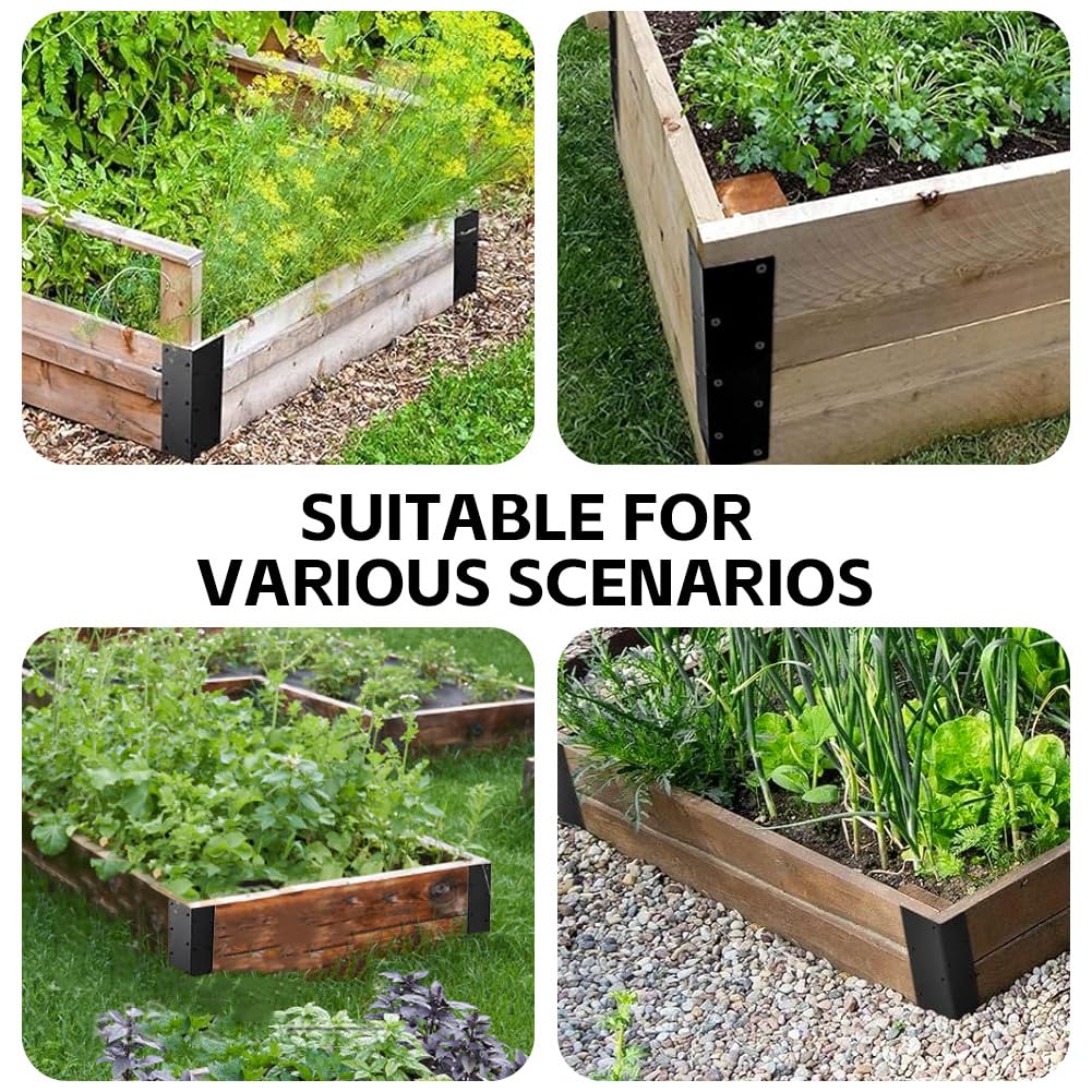 Airsnigi heavy-duty corner brace with screws boosts garden bed stability.