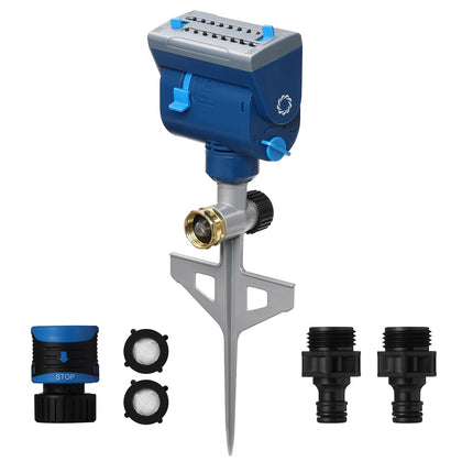 Airthereal AquaVive SR16 sprinkler with metal feet for durable lawn stability.