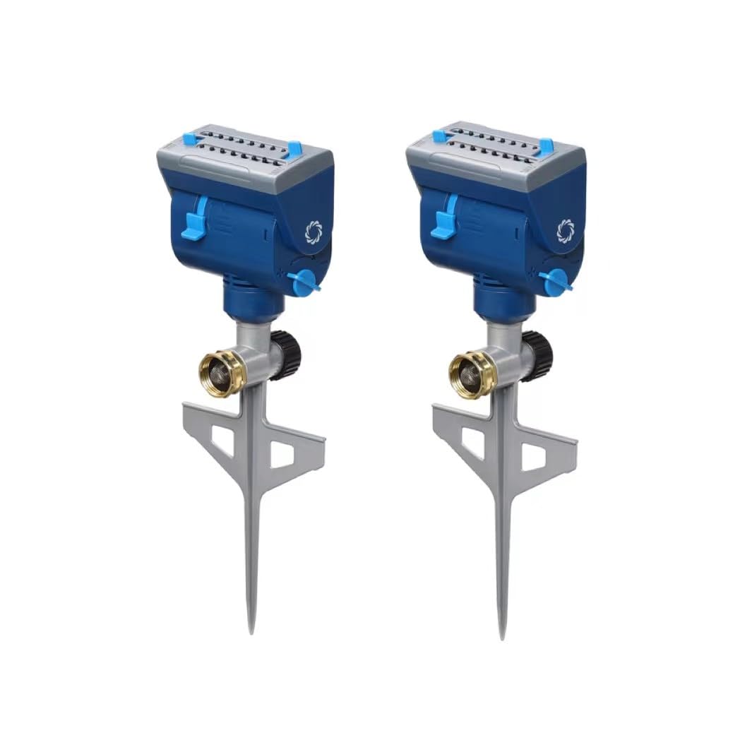 Airthereal AquaVive SR16 sprinkler with metal step spike for secure lawn installation and even coverage.