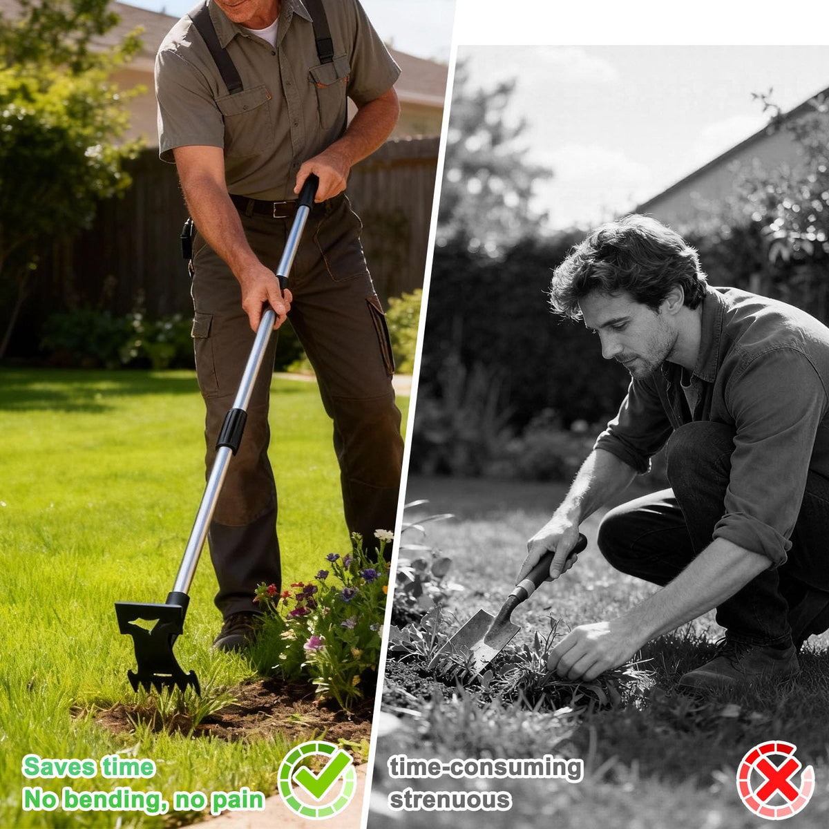 Aishkimo extension poles keep you comfortable during extended gardening sessions.