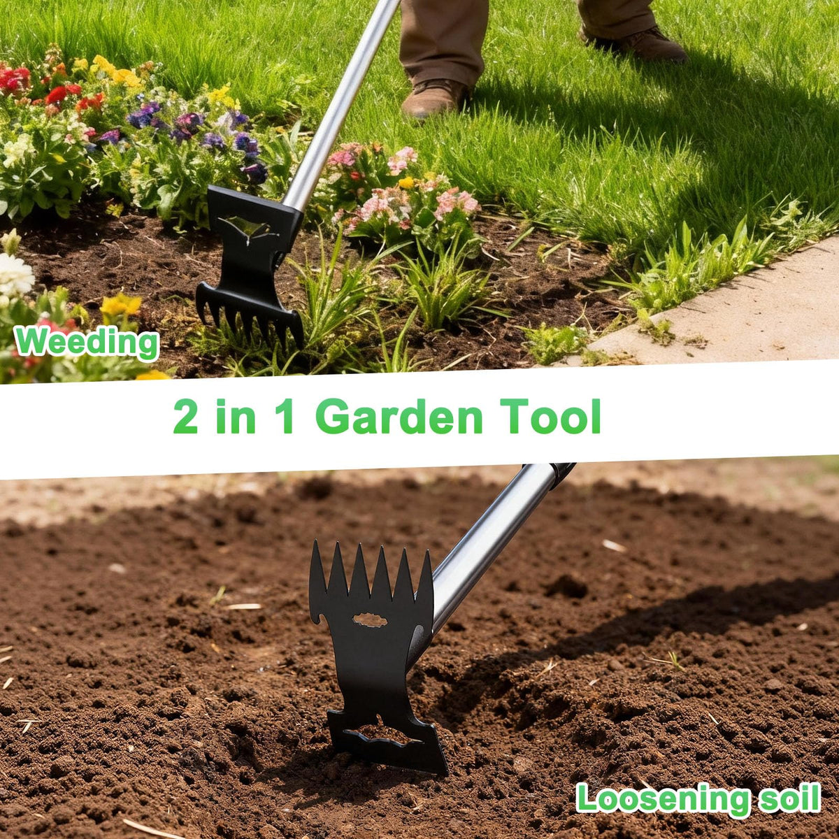 Aishkimo 2-in-1 design covers multiple garden tasks.