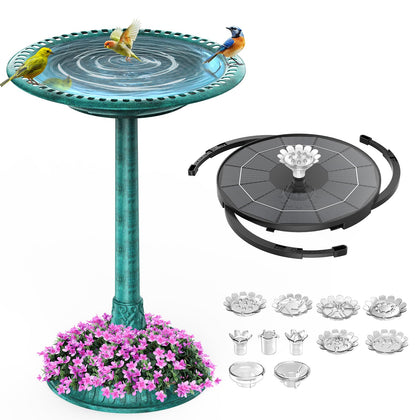AISITIN 28-inch bird bath with solar fountain, a striking centerpiece for your garden