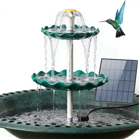 AISITIN 3-tier bird bath fountain assembled in sunny garden to attract birds.