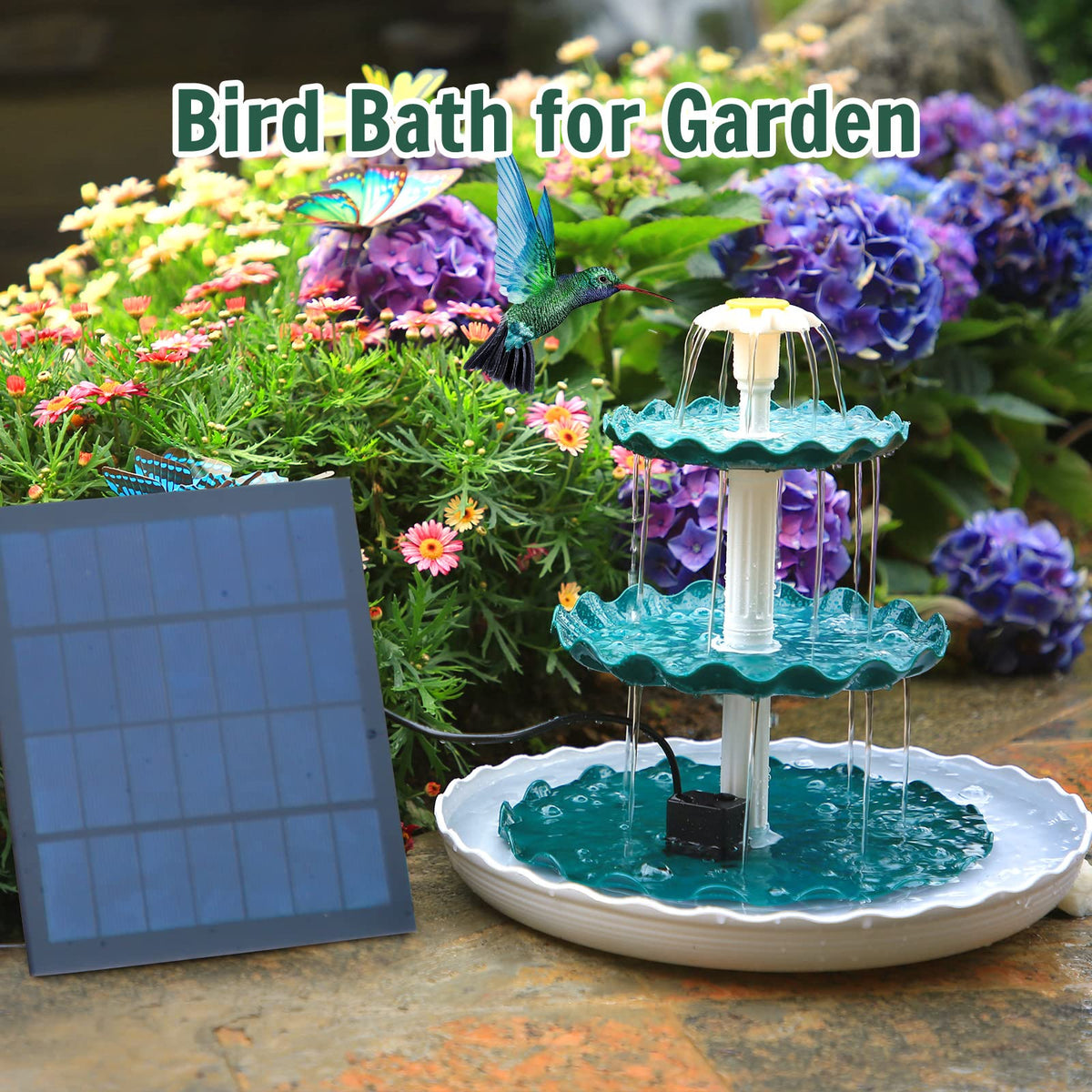 AISITIN bird bath set enhances outdoor décor while inviting wildlife