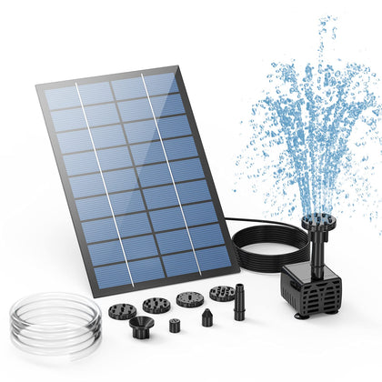AISITIN DIY solar pump setup demonstrates an easy garden fountain