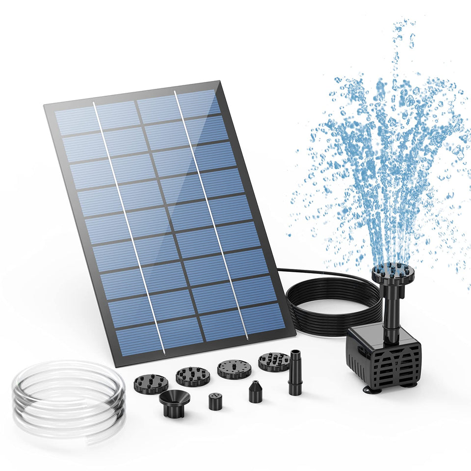 AISITIN DIY solar pump setup demonstrates an easy garden fountain