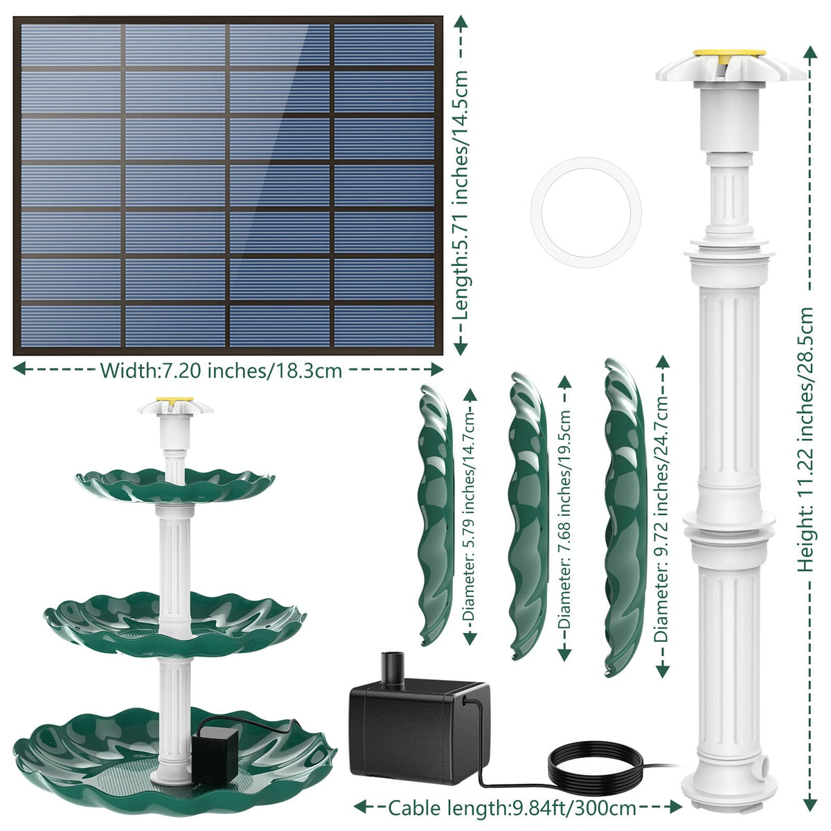 AISITIN water pump with filtration box reduces debris for longer service