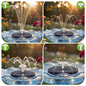 AISITIN hidable brackets center the fountain in any bird bath.
