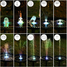AISITIN solar fountain LED lights create colorful night ambience