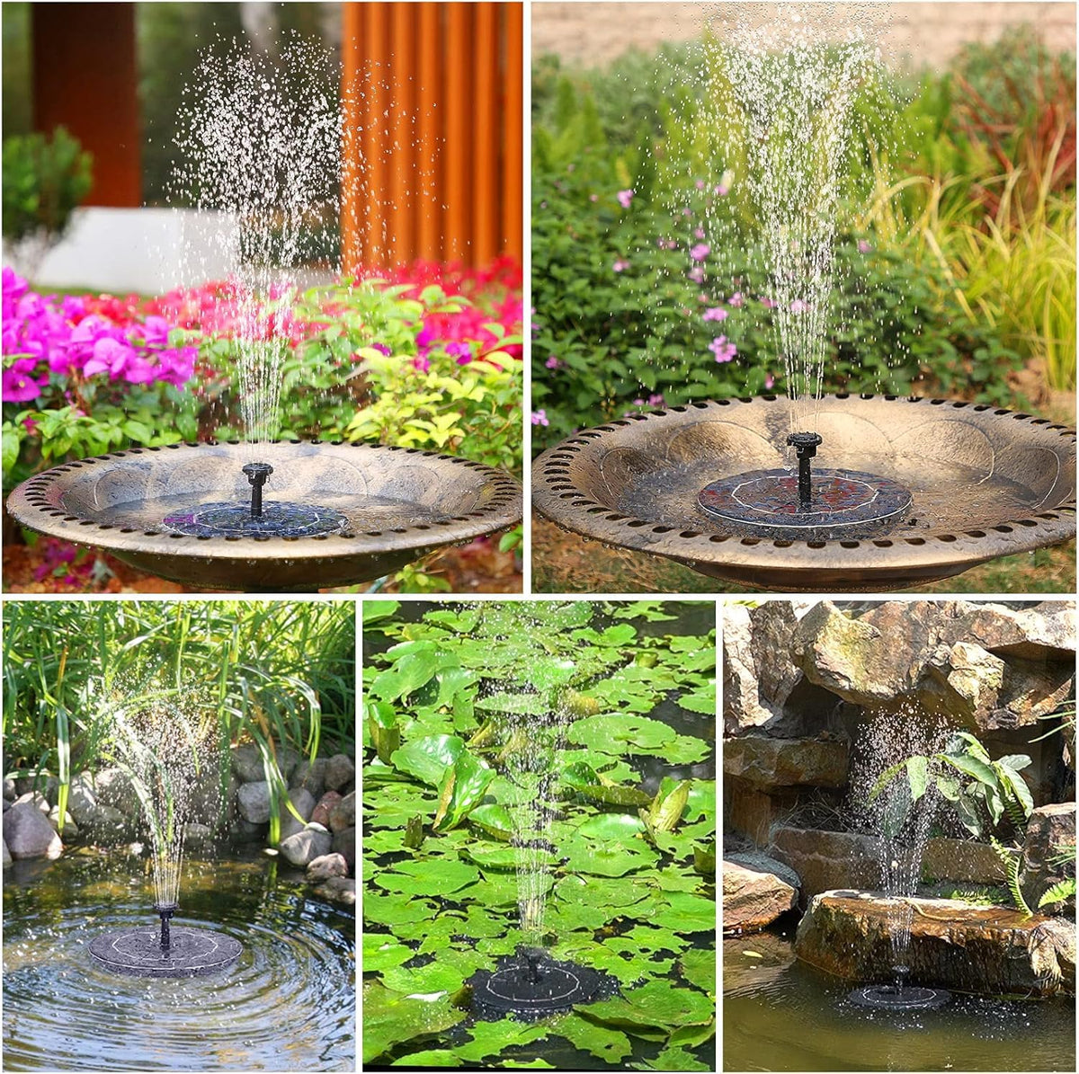 AISITIN solar-powered water feature inviting birds to drink and bathe.