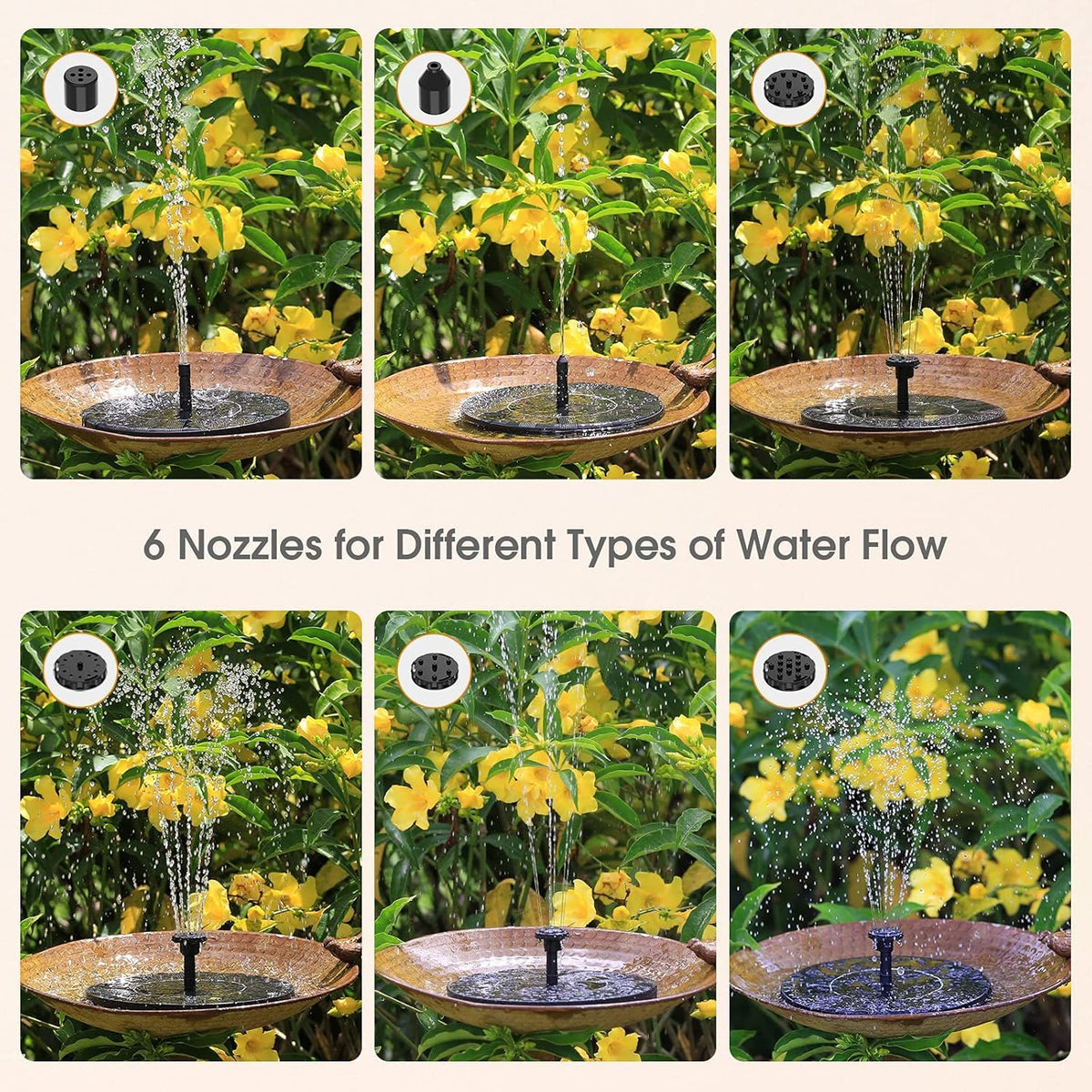 AISITIN polyresin birdbath with weather resistance stands up to sun and frost.