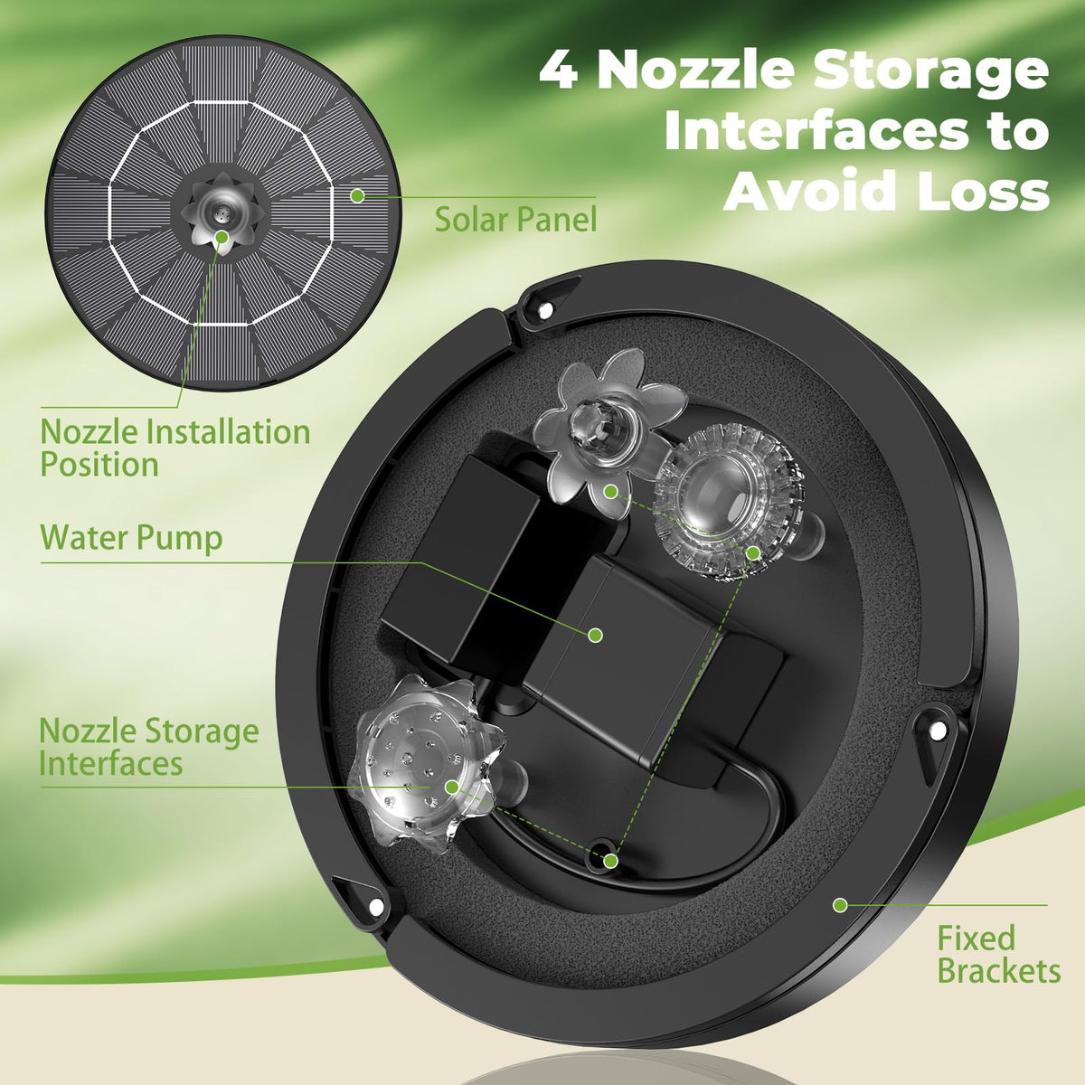 AISITIN removable pump filter blocks debris to extend fountain life.