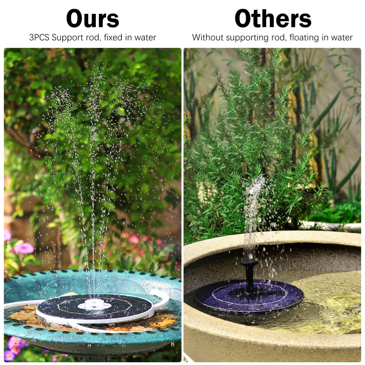 AISITIN solar fountain is easy to install and maintain