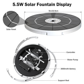 AISITIN solar fountain suits gardens and ponds for decorative circulation