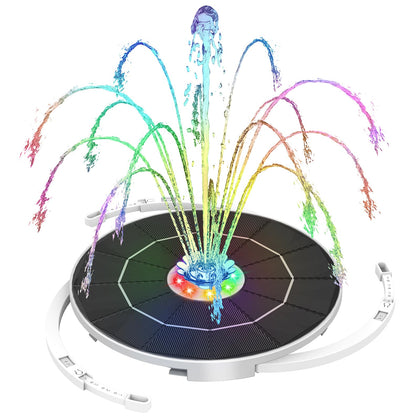AISITIN solar fountain LED lights brighten the garden at night with color