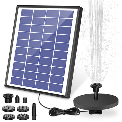 AISITIN solar fountain pump panel in sunlight powering outdoor water features.