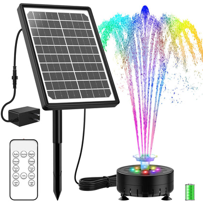 AISITIN solar panel powering a steady fountain spray in outdoor settings