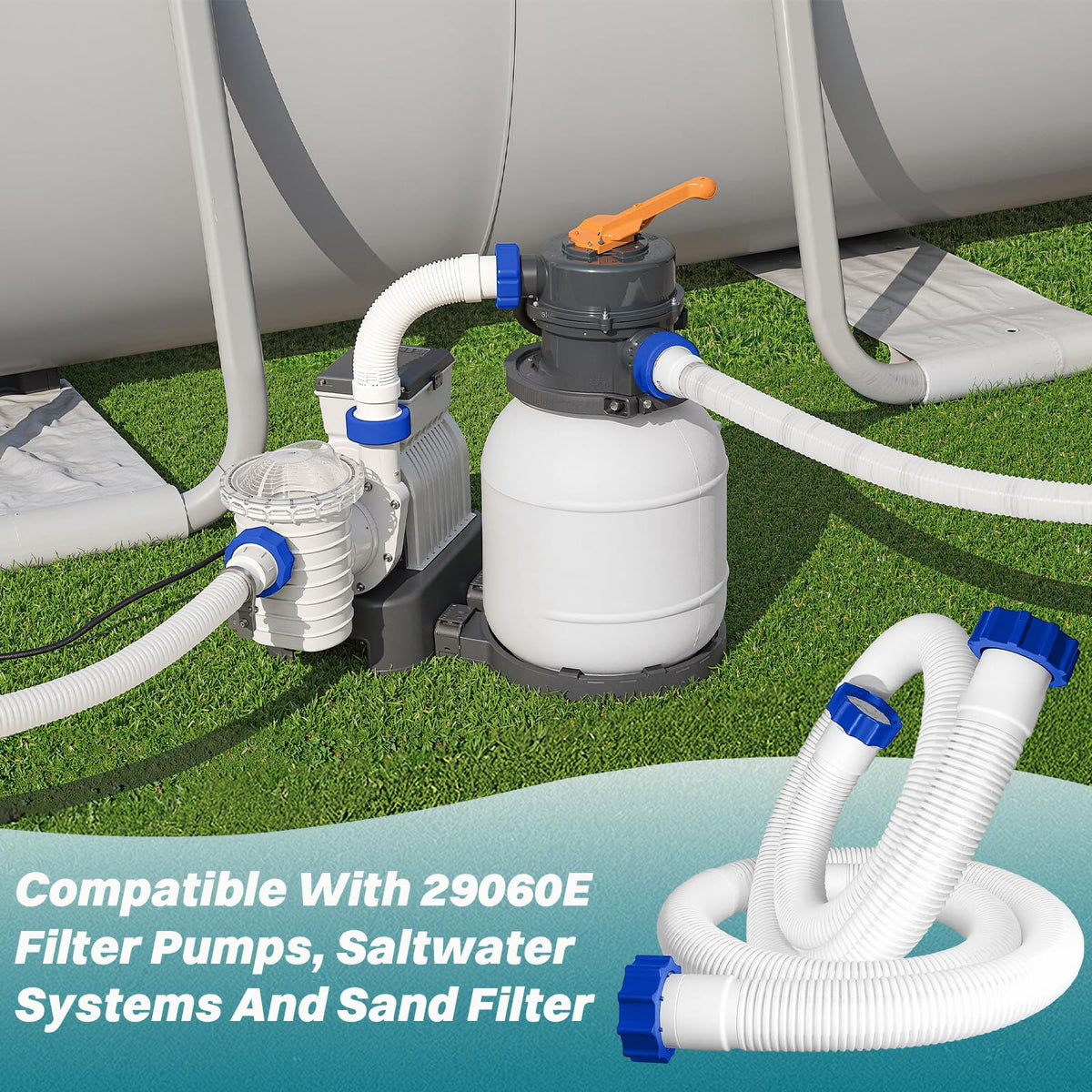 AISungoo compatibility with most above-ground pumps and saltwater systems.