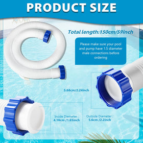 AISungoo 2-pack 1.5-inch pool hoses ends connection for secure pump and filter fittings.