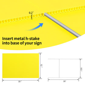 AITIKUE blank yard signs in corrugated plastic, waterproof for all-weather use