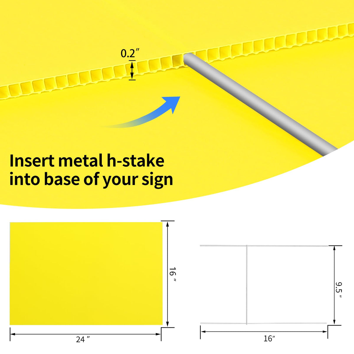 AITIKUE H-stake assembly supports stable yard signs on uneven ground