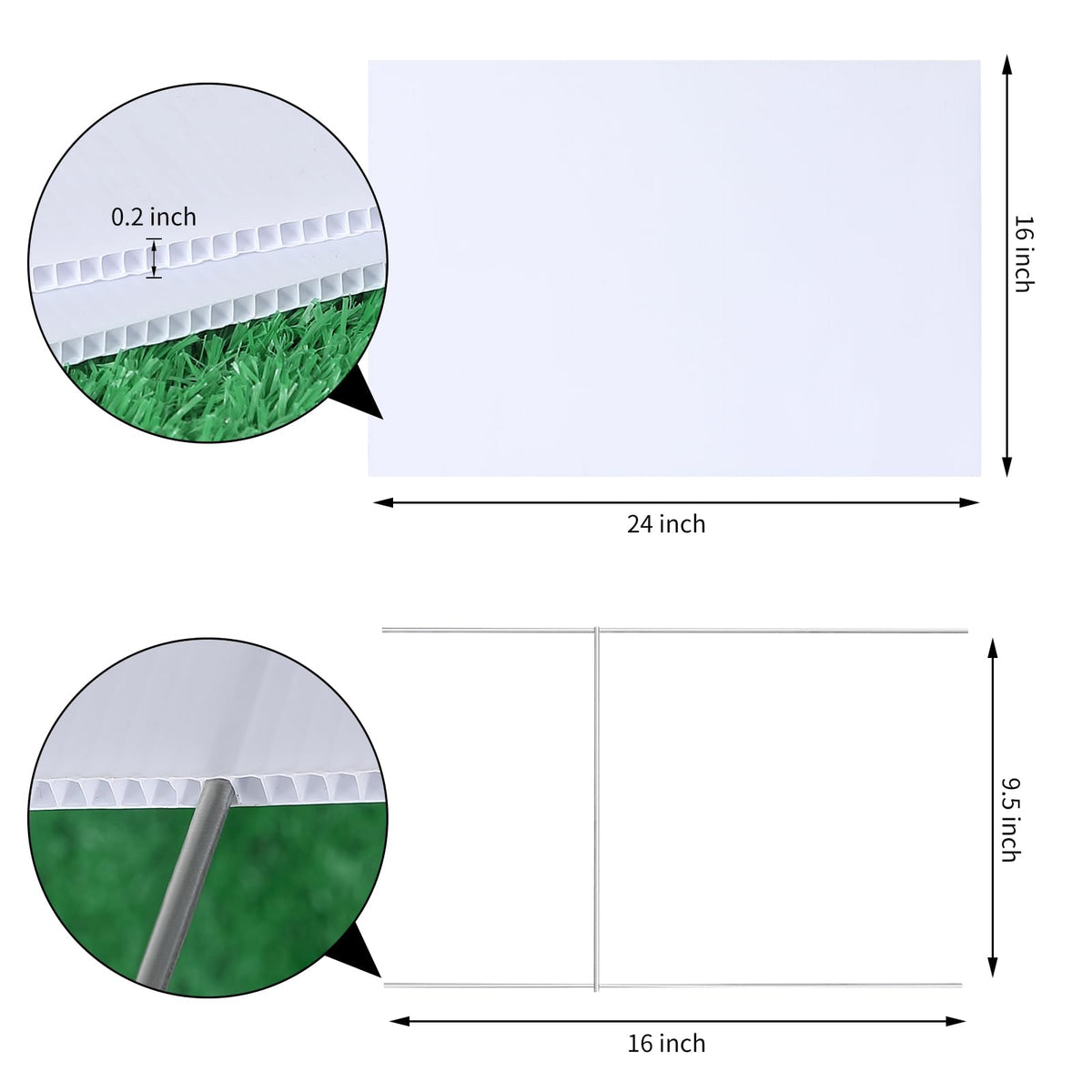 AITIKUE yard sign stakes in H-design provide stable outdoor mounting
