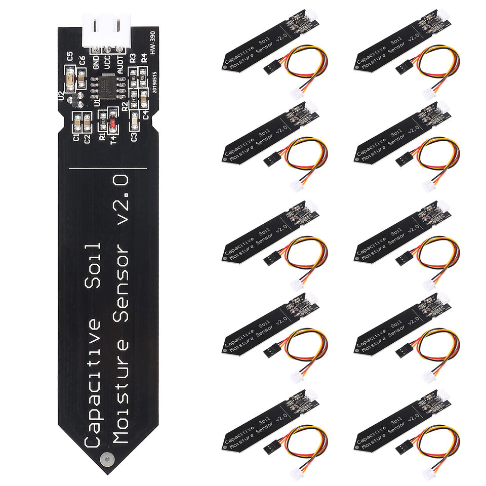AITRIP capacitive soil moisture sensor pack ready for garden monitoring and DIY projects.