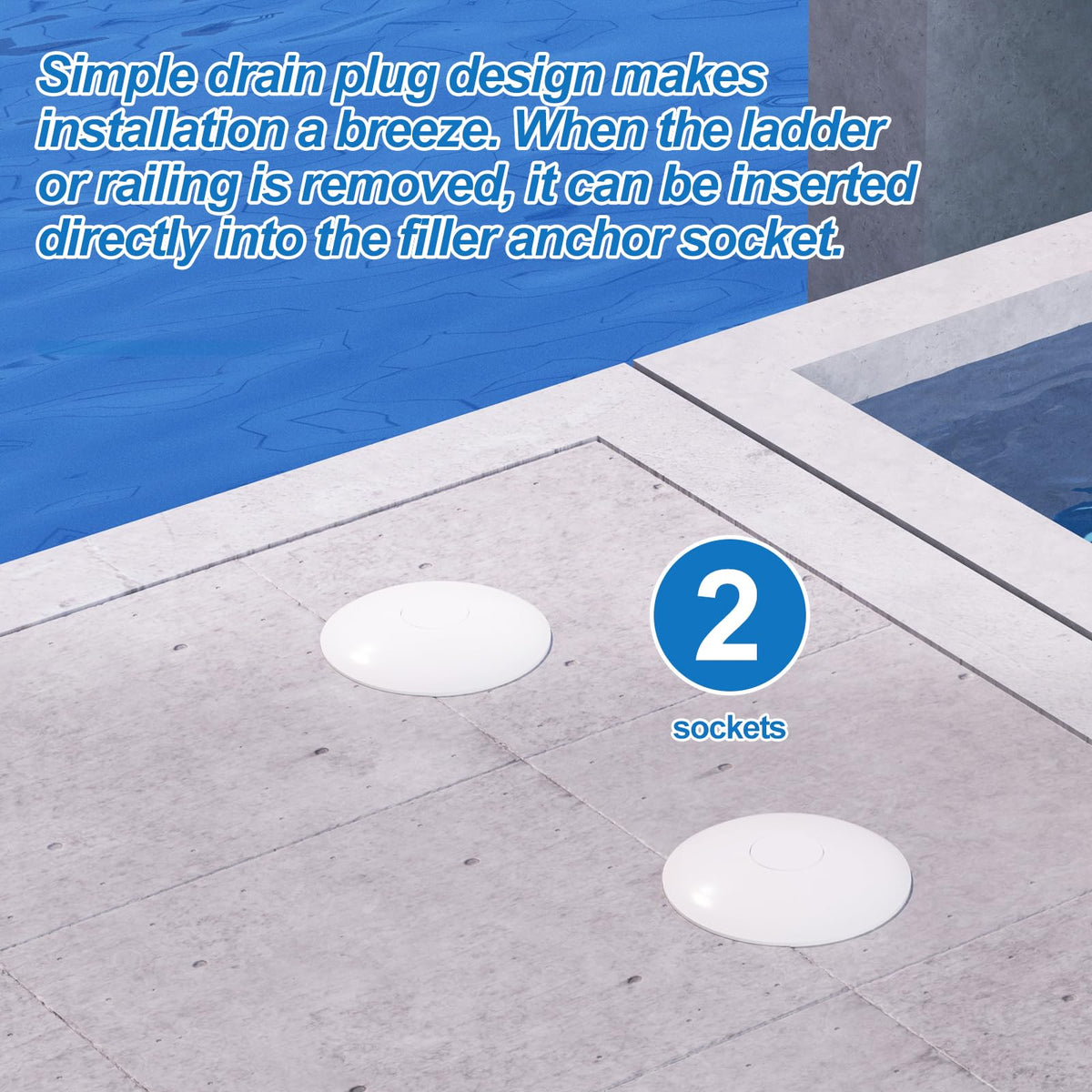 Aitruman durable polymer pool anchor socket cover closeup