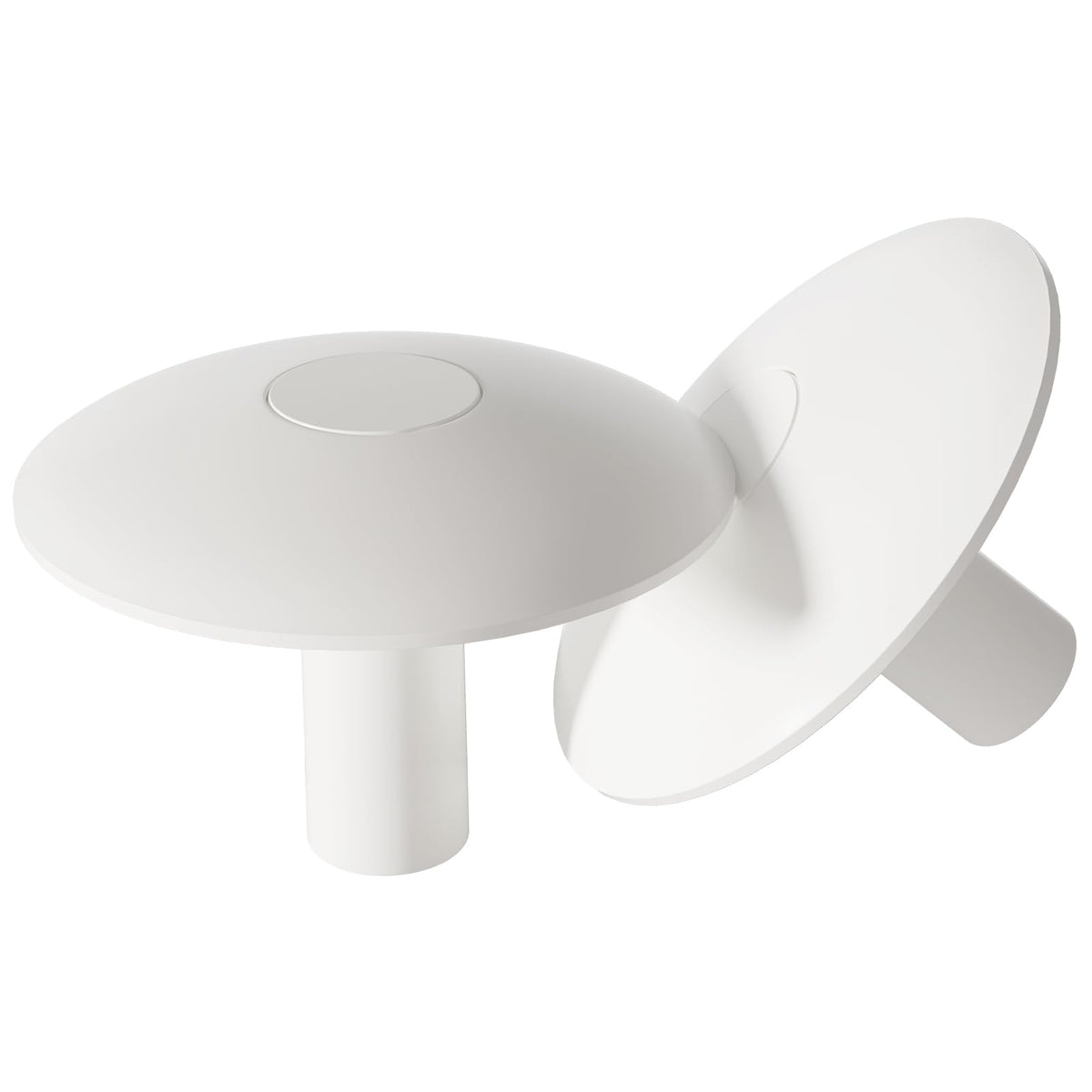 Aitruman pool anchor socket cover white front view, 2-pack, for hole protection