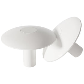 Aitruman pool anchor socket cover white front view, 2-pack, for hole protection