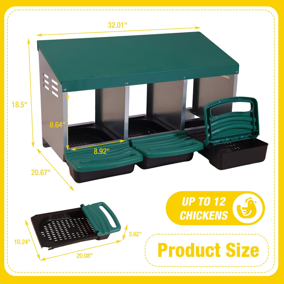 Aivituvin easy-clean design with removable drawer for tidy coop