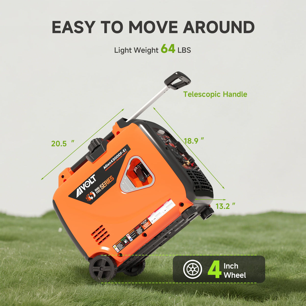 AIVOLT remote-start generator powers from your RV or campsite.