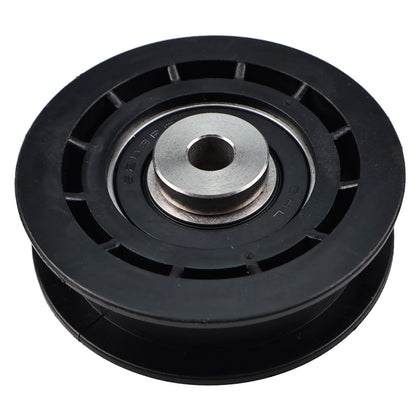 AIVWUMOT idler pulley 120-7082 top view improves belt alignment on Exmark mowers.