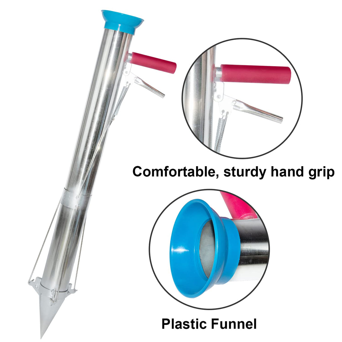 Close-up of AIWFL stainless steel transplanter showing rust resistance