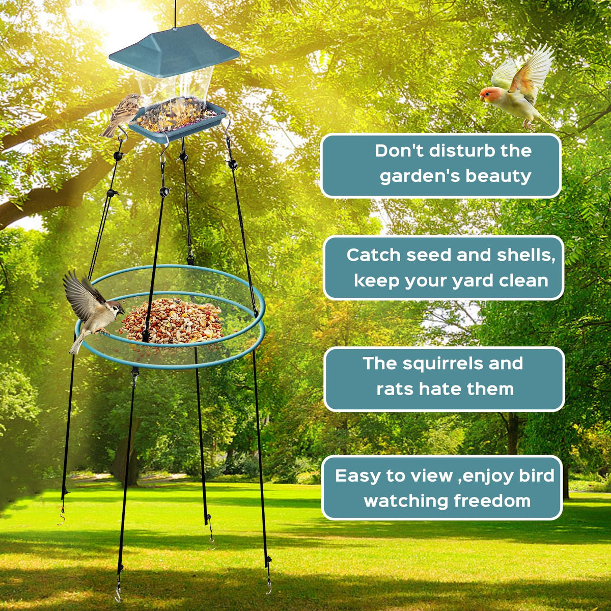 aiwrbwcey Ground anchors set stabilizes feeders in windy weather