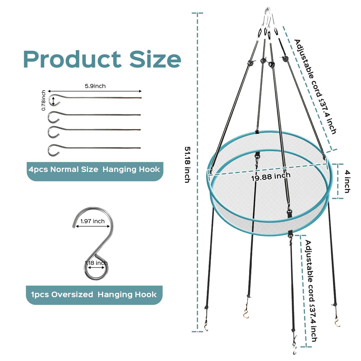 aiwrbwcey Quick-hook design secures tray during gusts