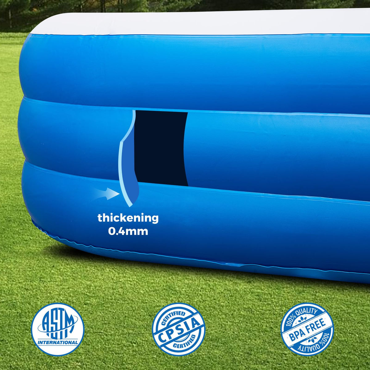 Easy setup and quick deflation for spontaneous water time.