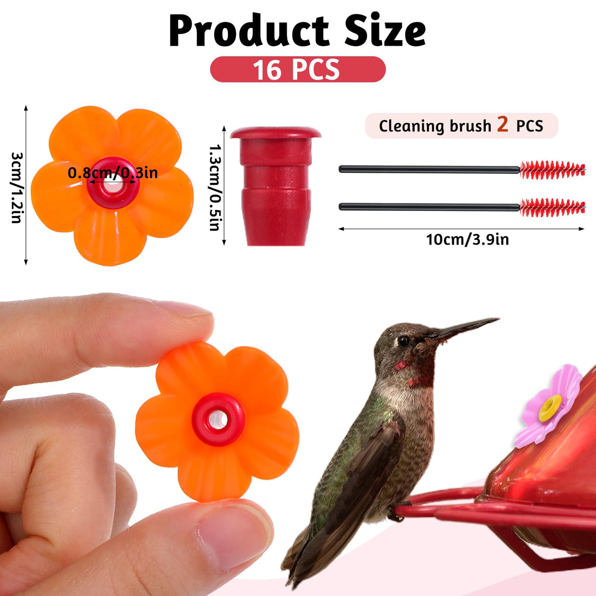 Aiyorse replacement flowers fit most feeder ports for easy setup