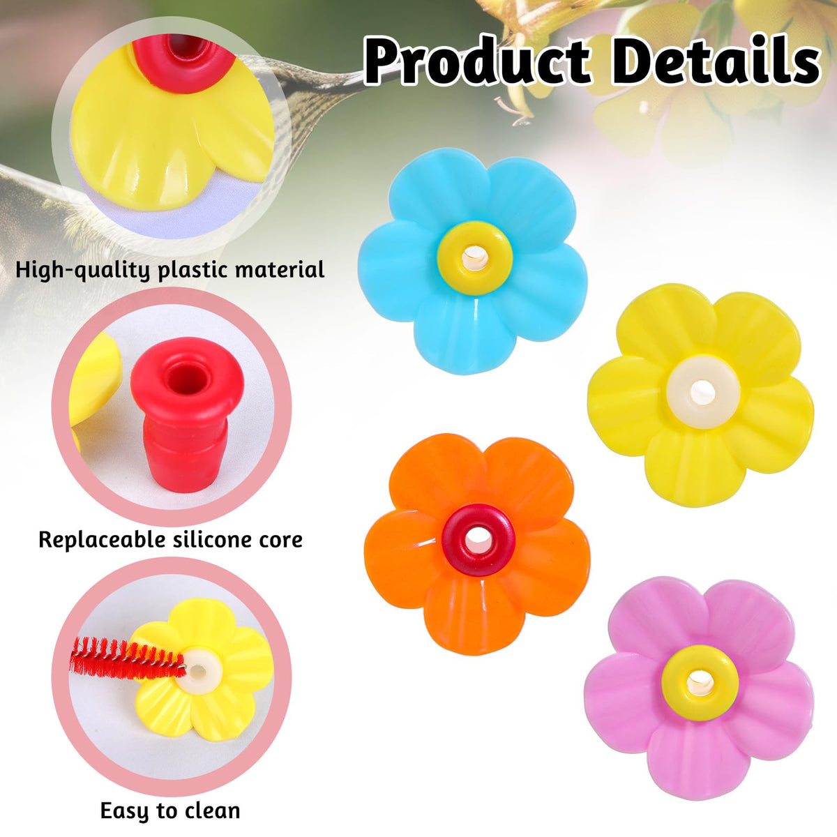 Aiyorse realistic flower design attracts hummingbirds while deterring bees
