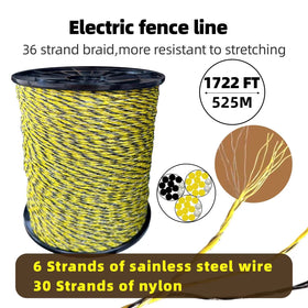 AI.YUYU six-strand stainless polywire close-up shows durable conductivity.