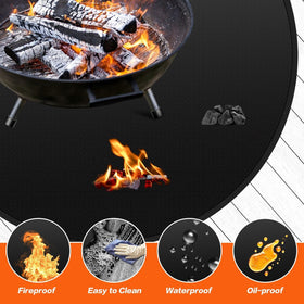AIZEUSS 24-inch versatile mat for outdoor pits, grills, and stoves.