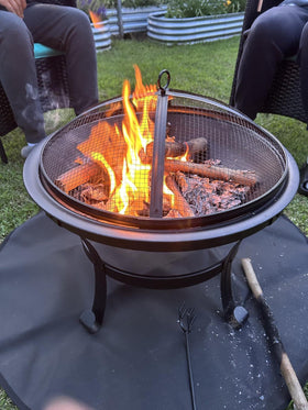 AIZEUSS 24-inch reusable mat ideal for multiple fire pit setups.