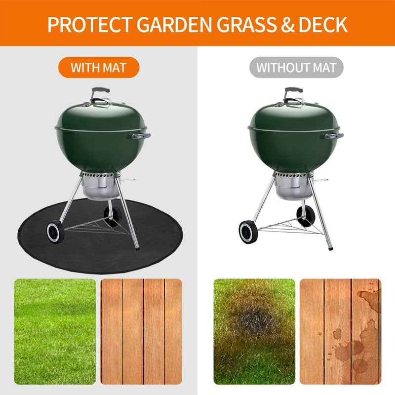 AIZEUSS fire pit mat 24-inch waterproof surface resists oil and stains.
