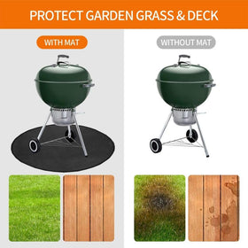 AIZEUSS fire pit mat 24-inch waterproof surface resists oil and stains.