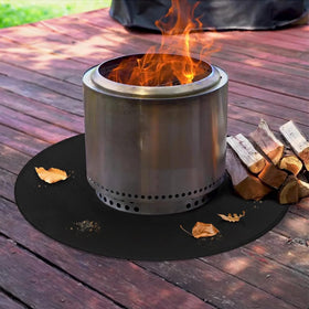 AIZEUSS Fire Pit Mat 36-Inch Round protects decks from embers and sparks.